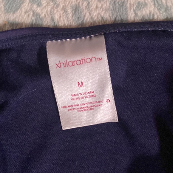 Beautiful Medium Navy Blue and White Xhilaration Two Piece Bikini Set - Picture 5 of 9